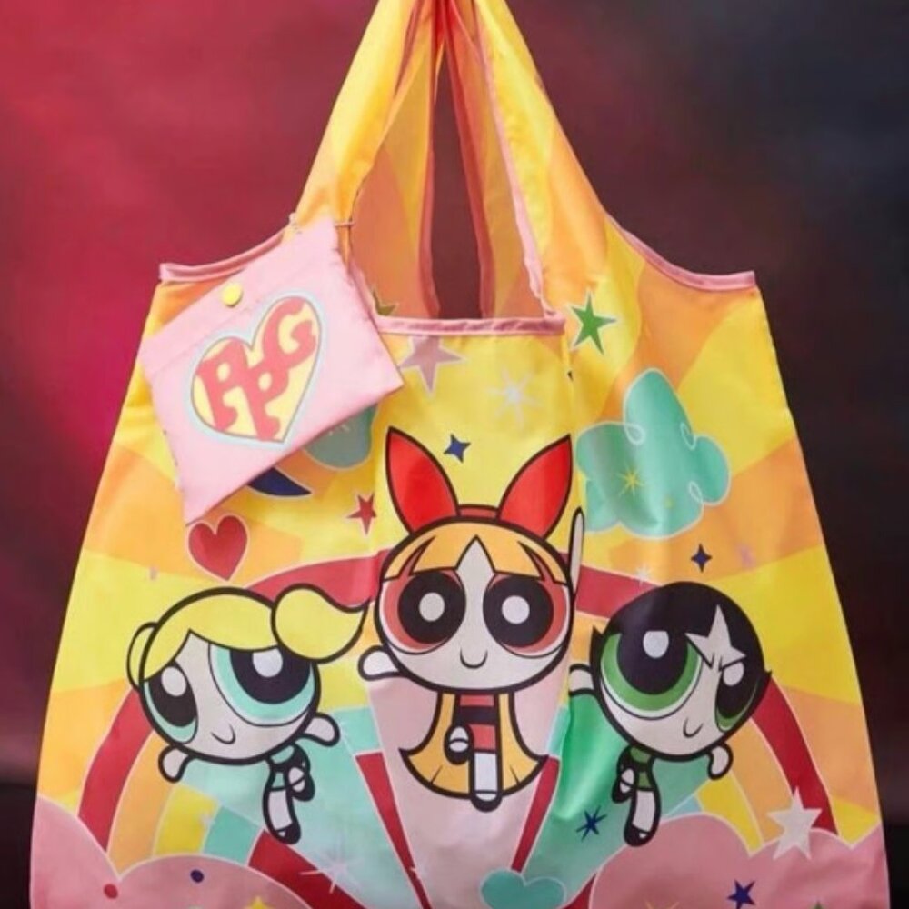 PowerPuff Girls Reusable Folding Bag Purse Shopping Gift Present Girl NEW